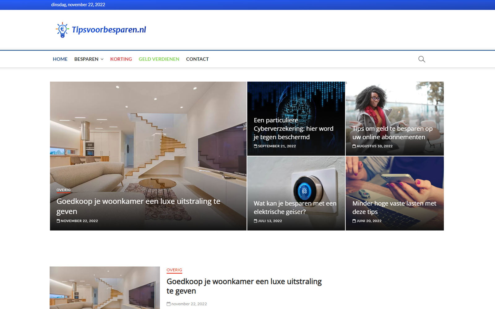 Tips voor besparen website