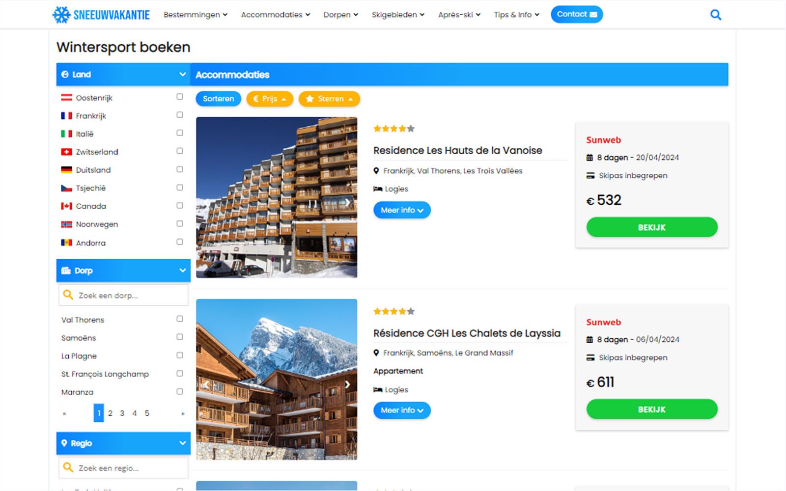 Opsneeuwvakantie site